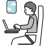 Remote Work Airplane Male SVG Icon
